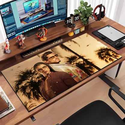 Game G-gta 6 Mouse Pad Large Anti-Slip Rubber Gaming MousePad Durable Desk Pad Thick Seam Edge Suitable For Office And Gaming