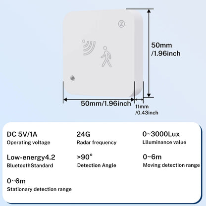 Tuya WiFi Zigbee 24G Mmwave Radar Presence Sensor Human Detector Motion/Static Detection Home Security Alarm For SmartLife Alexa