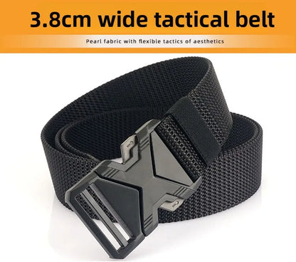 Men's Tactical Belt Nylon Braided Outdoor Training Military Belt Canva Casual Mountainee Trouser Pants Jeans Buckle Waist Belt