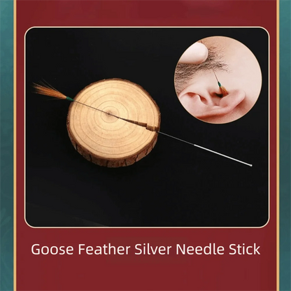 6/8/10PCS Bamboo Handle Goose Feather Earpick Stainless Steel Spoon Cleaner Wax Cleaner Tool Stick Design Ear Massage Set