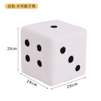 Large Cubic Imitation Lamb Wool Funny Shoes Stool Bedroom Decorative Dices Stool Living Room Mobile Furniture Home Decoration