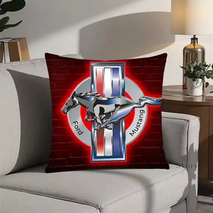 1pc Car Fashion F-Ford M-MustangS Logo  Pillow Bedroom Sofa Leisure Comfort Cushion Car Living Room Home Decoration
