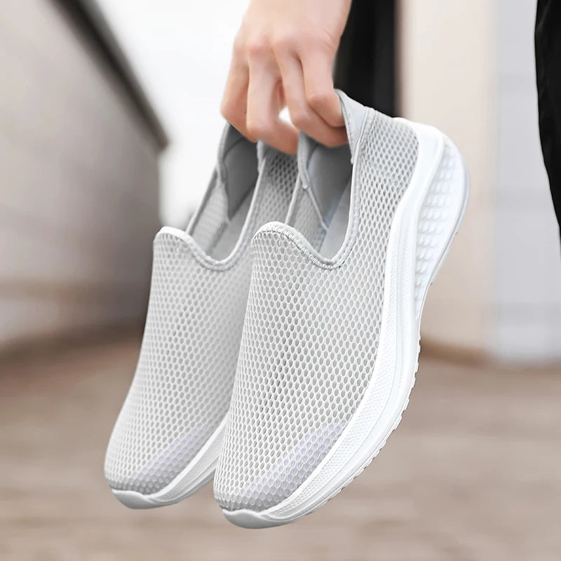 Outdoor Mesh Men Loafers Summer Man Casual Shoes Platform Walking Sneakers Comfortable Breathable Running Jogging Sport Shoes