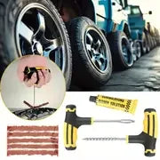Car Tire Puncture Plugs Vacuum Tire Pass Emergency Repair Tools Glue Strips Glue Quick Repair Tire Repair Kit Patch Tool Set