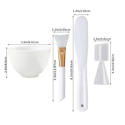 DIY Face Mask Mixing Bowl Set  Silicone Facial Applicator Brush Spatula with Measure Spoon Facial Skin Care Tool Beauty Supplies