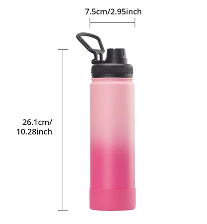 WATERSY 650ml Double Wall Thermal Bottle Stainless Steel Insulated Bottle with Handle Sports Water Bottle Vacuum Flask Keep Cold