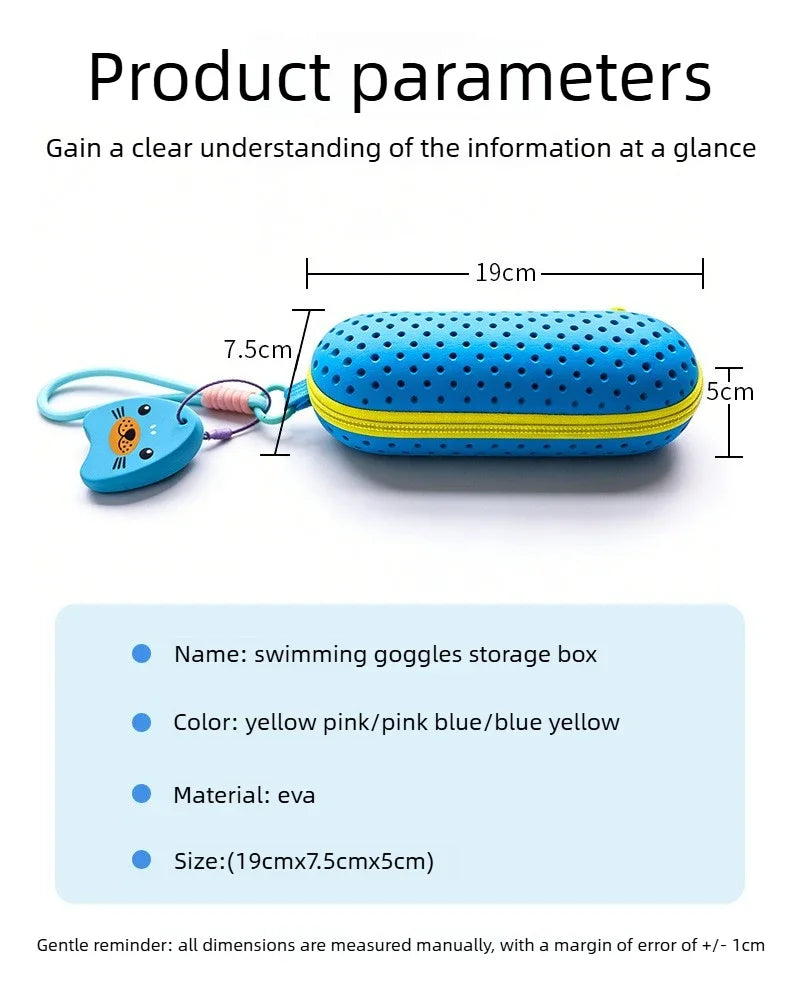 Perforated EVA Breathable Swim Goggle Storage Case with Handle Portable Glasses Sunglasses Case Swimming Gear Accessories