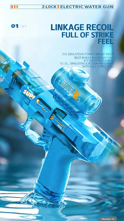 Fun electric pulse water gun, simulated flame sensing light, fully automatic toy water gun, adult outdoor beach toy
