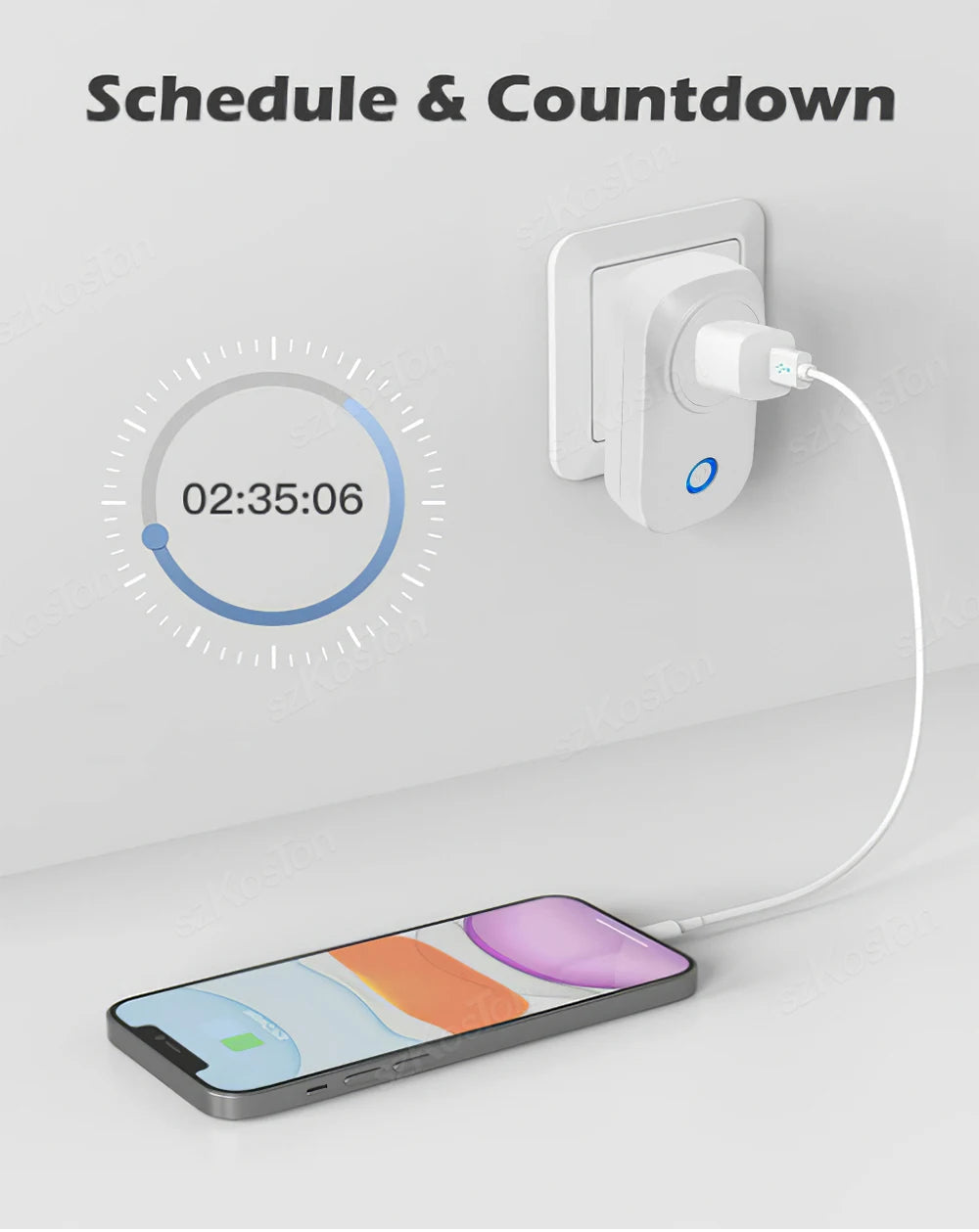 16A Chile Italy Wifi Smart Socket Tuya Smart Life APP Wireless Smart Plug with Power Monitor Timer Voice Works with Alexa Google