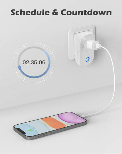16A Chile Italy Wifi Smart Socket Tuya Smart Life APP Wireless Smart Plug with Power Monitor Timer Voice Works with Alexa Google