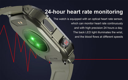 2026 AI Głos Mężczyźni Smartwatch Wojskowy Monitor Zdrowia Bezprzewodowe Połączenia Fitness Wodoodporny Sportowy Smartwatch dla Telefonów z iOS i Androidem