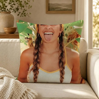 Person A-Addison R-Rae Funny Cushion Cover Soft Short Plush Decorative Pillow Cover for Sofa Bedroom Easy to Clean