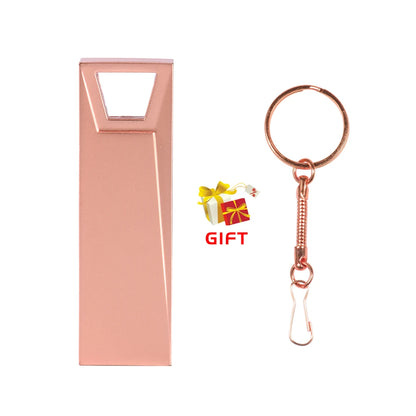 JASTER Metal USB Flash Drive 128GB Business Gift Memory Stick 64GB Free Key Chain Pen Drive 32GB Silver Flash Disk 16GB 8GB 4GB