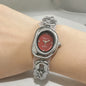 Casual and Fashionable Women's Student Watch, Half-Moon-Shaped Quartz Watch, Simple Chain Bracelet-Style Wristwatch, Versatile for Everyday Use