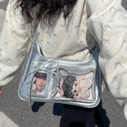 Crossbody Pain Bagzippered Bag Kawaii Bag Girl 2025 Korean Ita Bag Female Japanese Designer Preppy Handbag Shoulder Bag Pain Bag