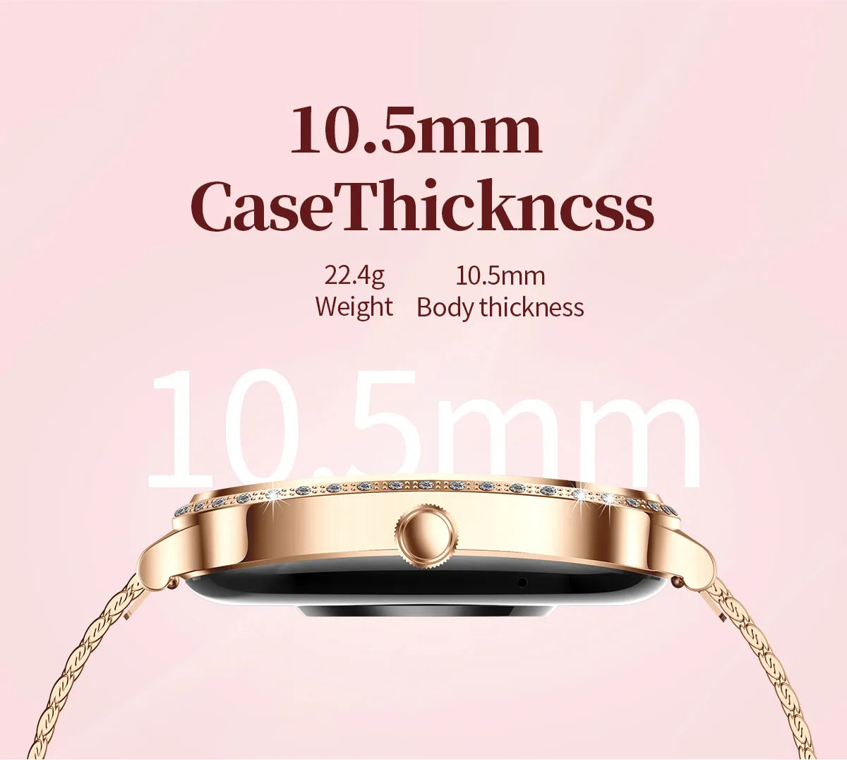 LIGE Fashion Design Women Smart Watch 1.75" Curved Screen Smartwatch Bluetooth Call Clock IP68 Waterproof Diamond Case Bracelet