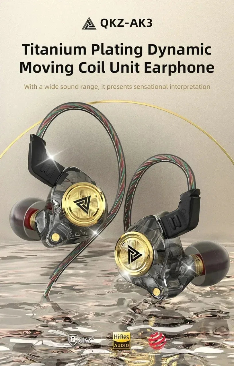 QKZ CK5 FiLe Wired Earphone Professional Gaming And Sports Noise Cancelling Headphones with Microphone HiFi Music Earphone