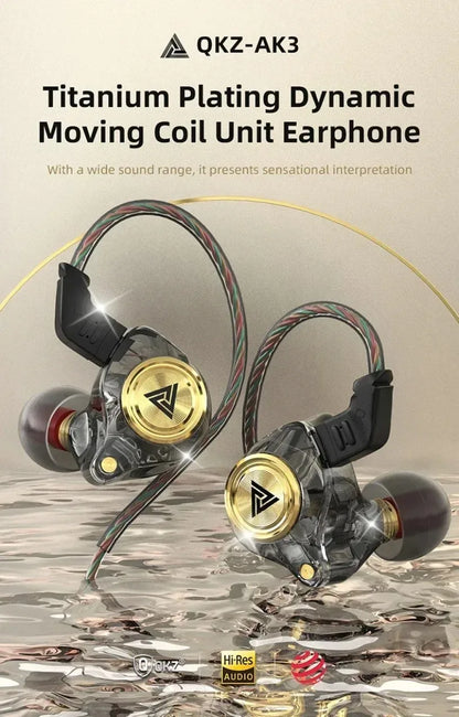QKZ CK5 FiLe Wired Earphone Professional Gaming And Sports Noise Cancelling Headphones with Microphone HiFi Music Earphone