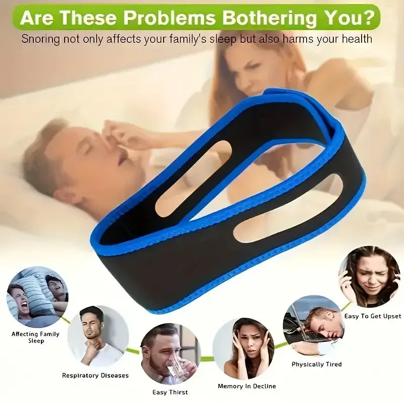 1pc Anti Snore Chin Strap Stop Snoring Snore Belt Sleep Apnea Chin Support Straps for Woman Man Health Care Sleeping Aid Tools