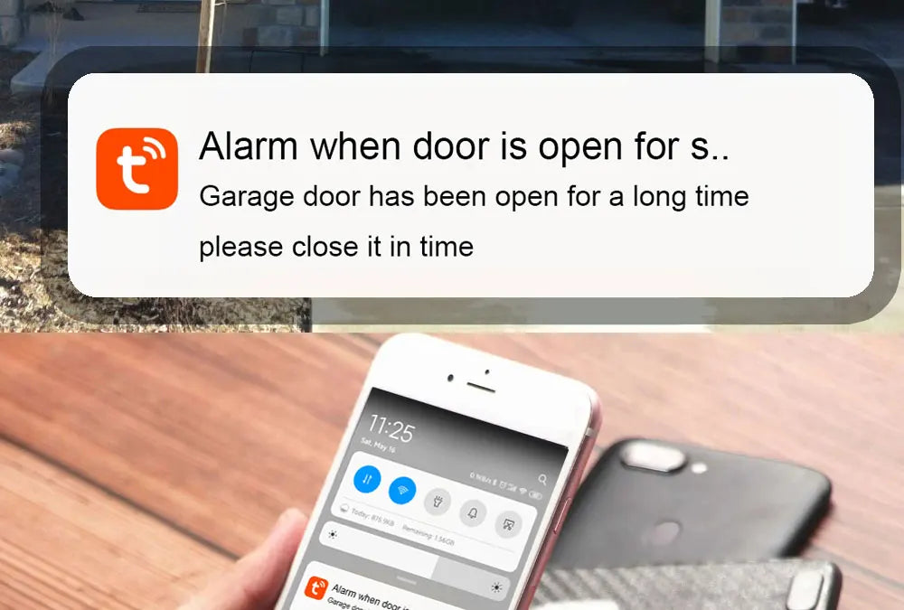 Wofea WiFi Smart Garage Door Opener Controller DC12 DC24V Wrok with Alexa and Google Home 2.4G APP NO Need Gateway