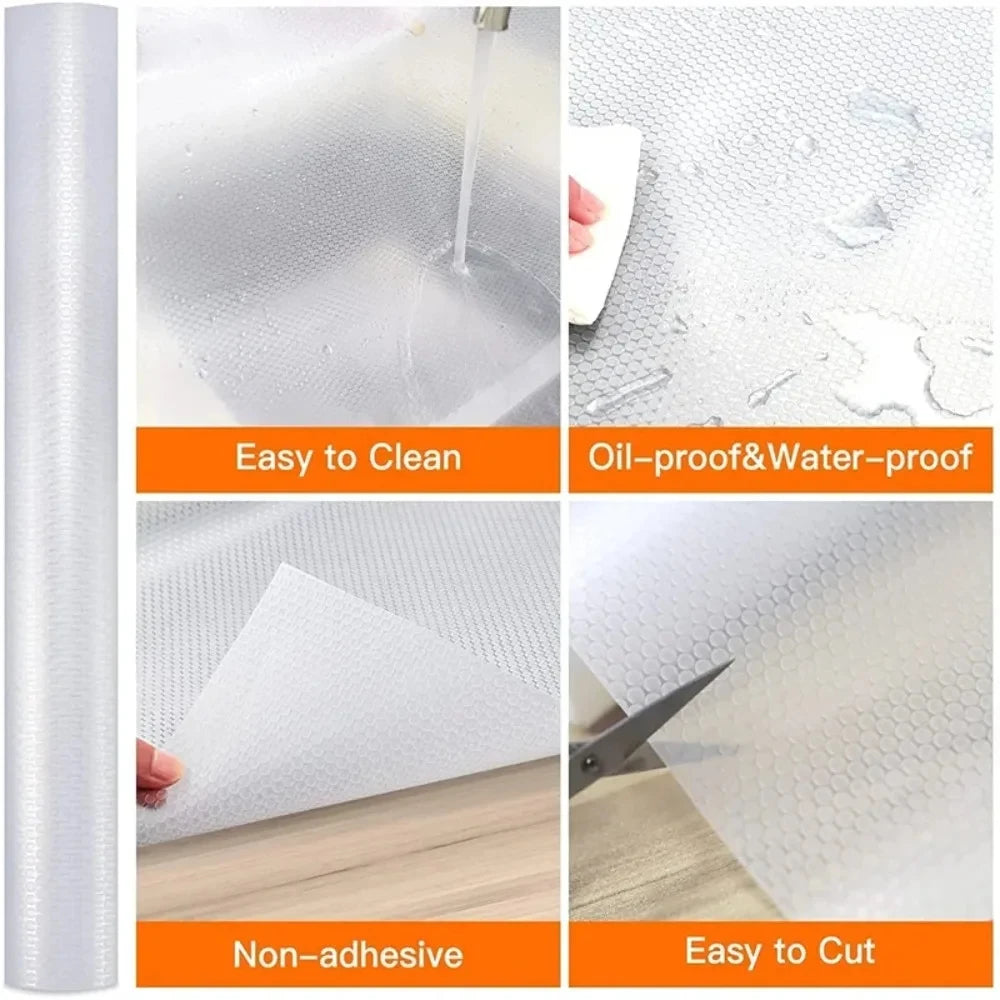 Drawer Liner Moisture Proof Cabinet Mat Waterproof Oil-proof Sticker Kitchen Cupboard Wardrobe Countertop Anti-mold Anti-dirt