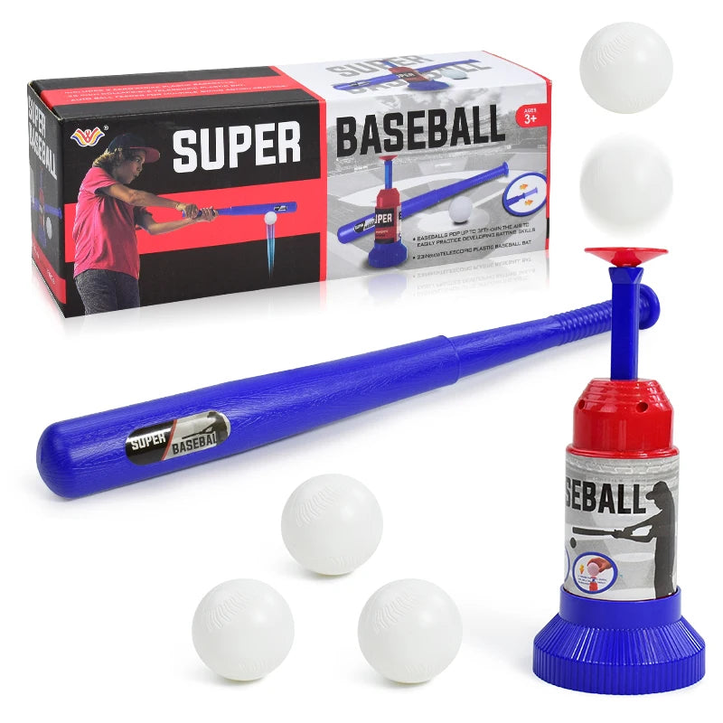 Children's Press Long and Short Baseball Toys,Kids T-Ball Set for Outdoor Sports,Leisure and Parent-Child Interaction Toy Set