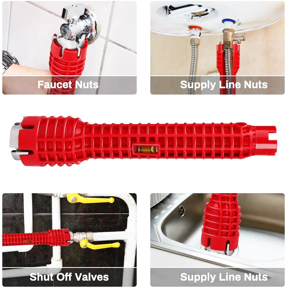 New 8 In 1 Multi Purpose Faucet and Sink Installer Wrench Anti-Slip Handle Double Head Wrench Tool Extra-long design Wrench Tool