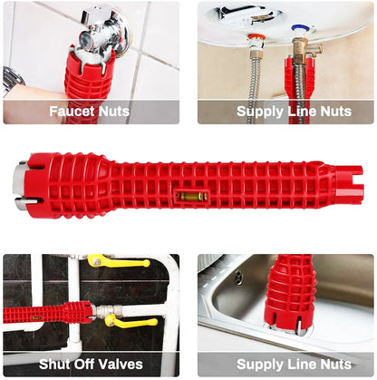 New 8 In 1 Multi Purpose Faucet and Sink Installer Wrench Anti-Slip Handle Double Head Wrench Tool Extra-long design Wrench Tool