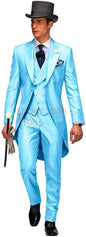 3 Piece Solid Men Suit Wedding Groom Tuxedo Long Blazer Best Man Formal Prom Male Suit Fashion Costume Homme (Jacket+Vest+Pants)