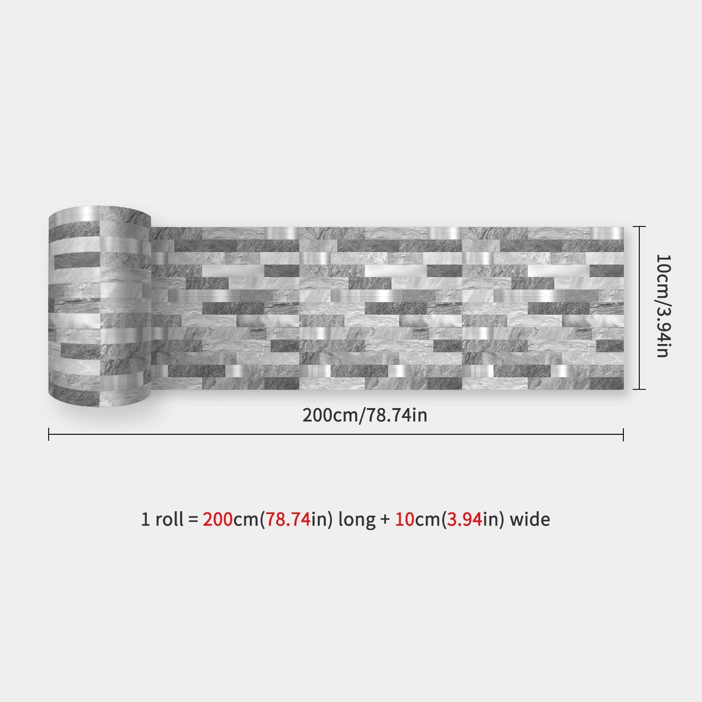 10x200cm Baseboard Sticker Moroccan Mosaic Tile Style Wall Border Sticker DIY Kitchen Bathroom Decoration Waistline Wall Sticker