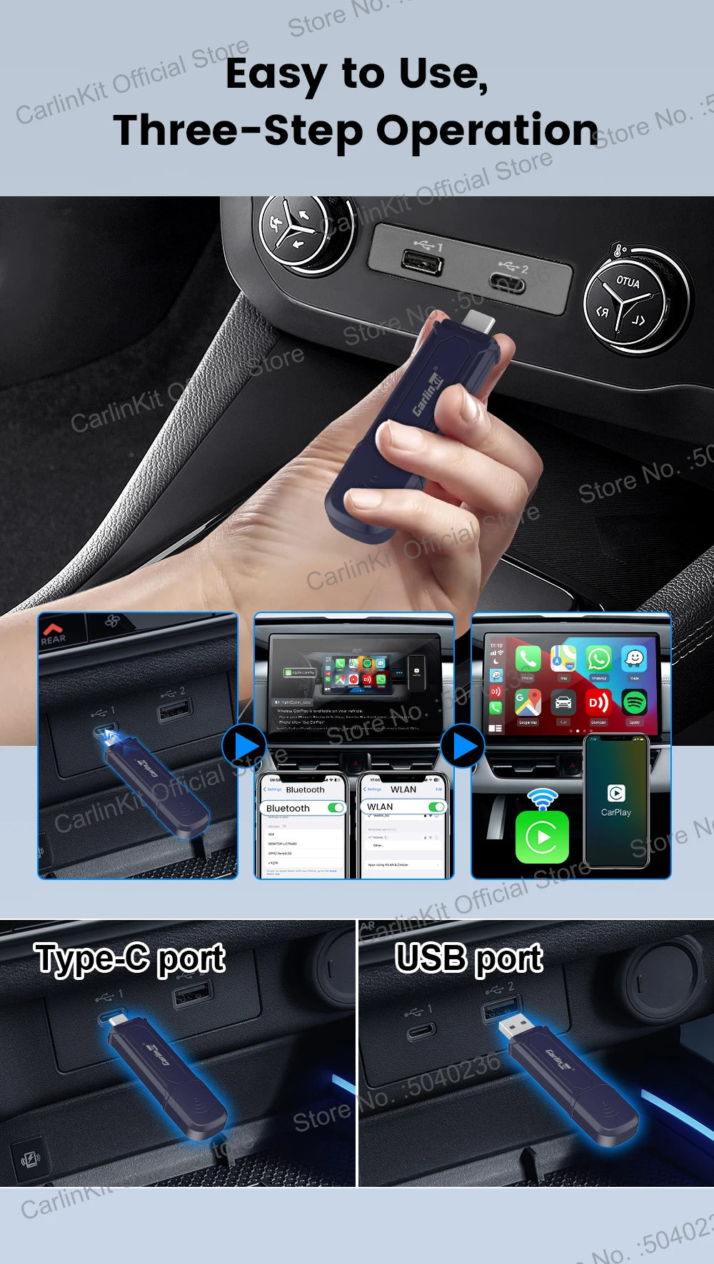 Mini 5 Pro CarlinKit 5.0 Wireless CarPlay Dongle Wireless Android Auto Adapter AI Smart Box Car Intelligent Systems For OEM Car