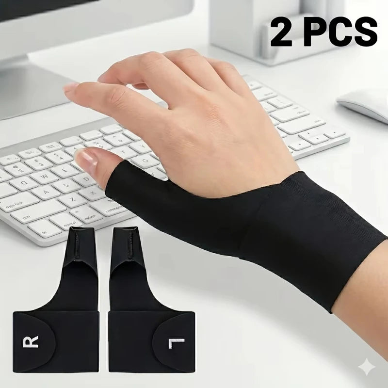 2Pcs Thumb Wrist Support Brace, Lightweight Elastic Wrist Thumb Compression Sleeve for Typing, Tendonitis, Arthritis Pain Relief