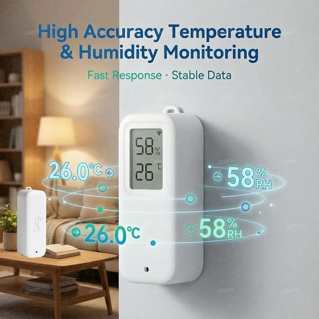 Smart Home Zigbee Temperature Humidity Sensor Waterproof Tuya APP Remote Monitor Thermometer Hygrometer With/without LCD for Z2M