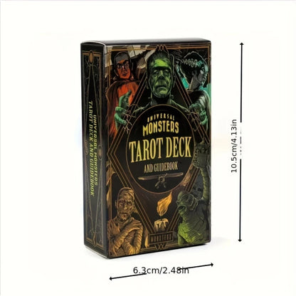 1 Set of Monster Tarot Cards - Divination Board Game, Family Gathering Entertainment Cartridge Guide, Including Frankenstein, Dr