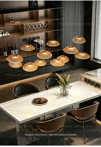 Modern Restaurant Pendant Lamp for Villa Dining Table Bar Kitchen Island Hanging Light for LED Glass Dining Room Chandelier