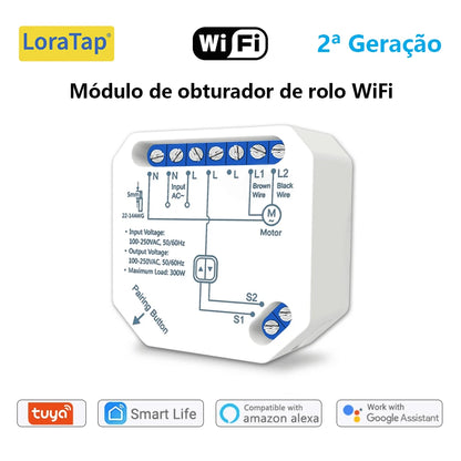 Tuya Smart Life WiFi Curtains Switch Connected Roller Shutters Control Blinds Motor Google Home Alexa Electric Window LoraTap
