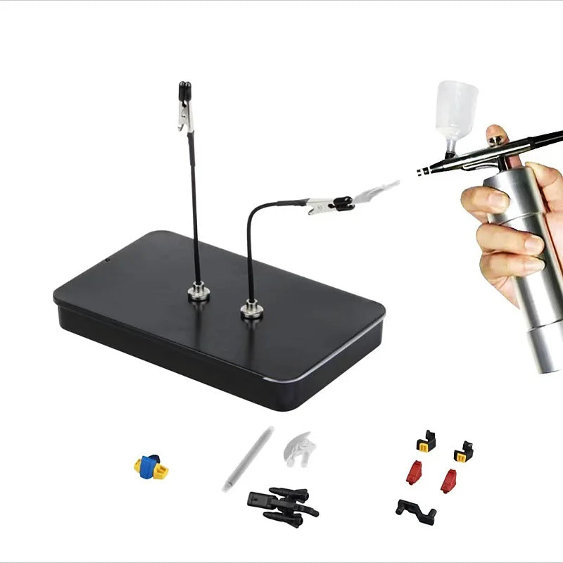Soldering Third Hand with Strong Magnetic Base Flexible Arms PCB Holder for Electronics Repair – Alligator Clip Welding Tool