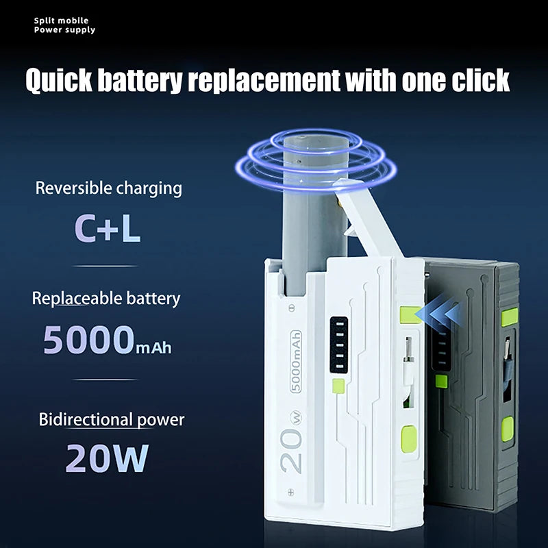 20W DIY Power Bank Box 21700 Universal Battery Charger Case Type-C Fast Charging For Mobile Phone Not Including Batteries