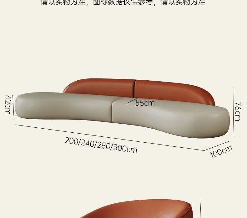 Italian Luxury Curved Sofa Modern Simple Hotel Homestay Lounge Office Sofa Designer Office Furniture أثاث مكتبات FYOS