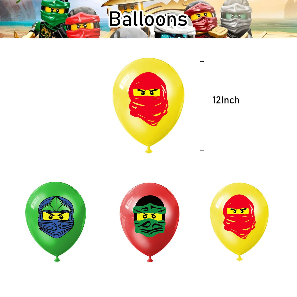 Ninja Birthday Party Decoration Tableware Set Tablecloth Plate Balloon  Cups Napkins Backdrop Banner Cake Toppers Party Supplies