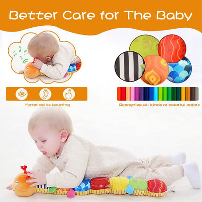 Tummy Time Toys 0-24 Months Baby Musical Stuffed Animal Infant Ruler Design Rattle and Multi-Textures Newborn Toys for Babies