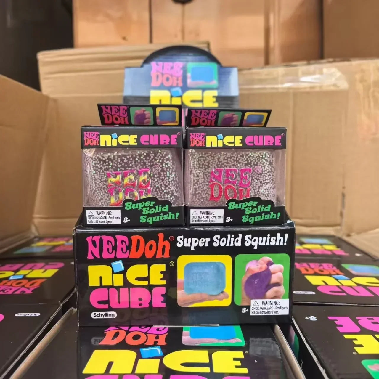 HOT Schylling Needoh Nice Cube Squishy Stress Toy Glow In The Dark Slow Rebound Sensory Glitter Pressure Relief For Adults gifts