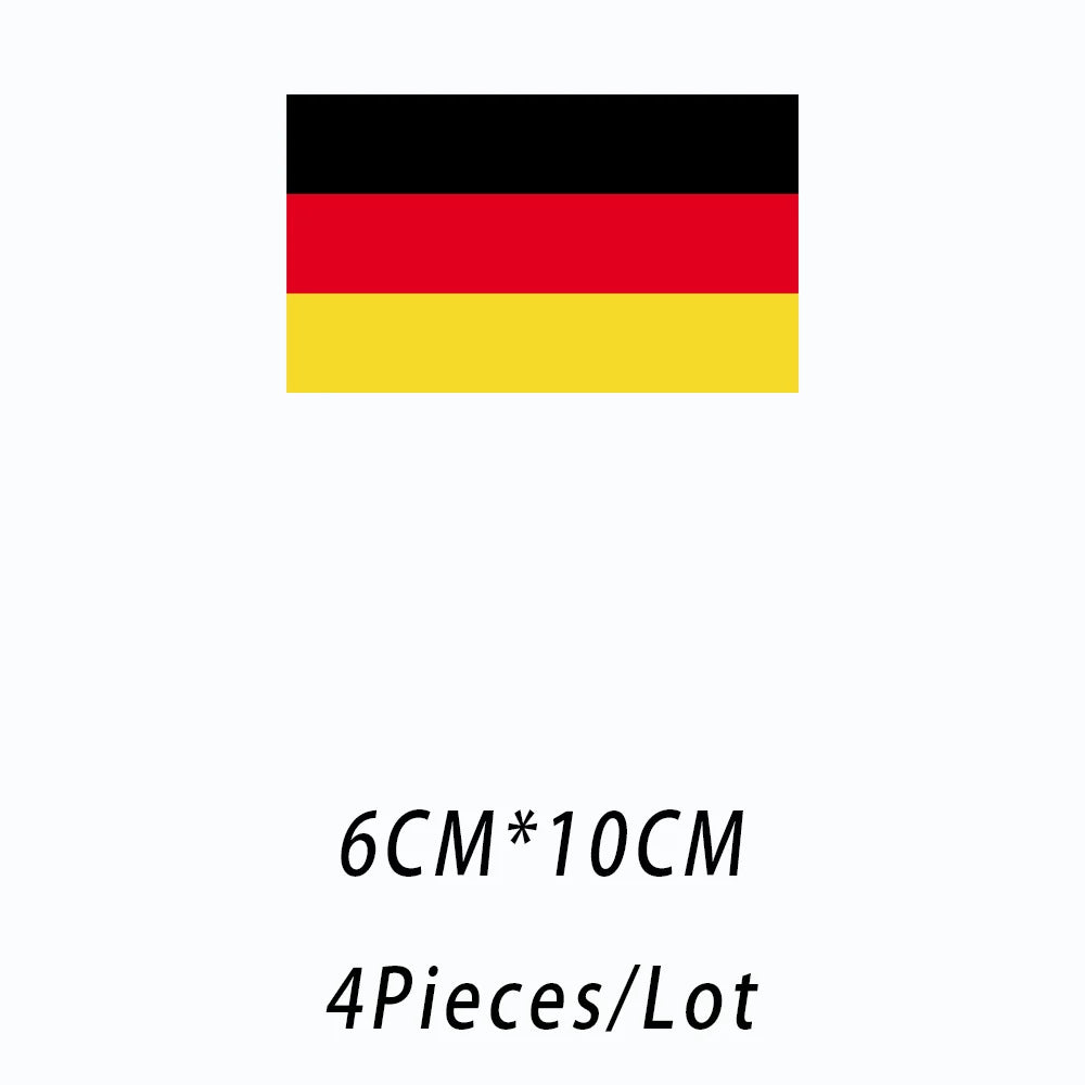 4PCS/Lot Flag For World Countries Heat Adhesive Thermal Transfers Iron On Patches For Ironing Clothing Fusible T Shirt Stickers