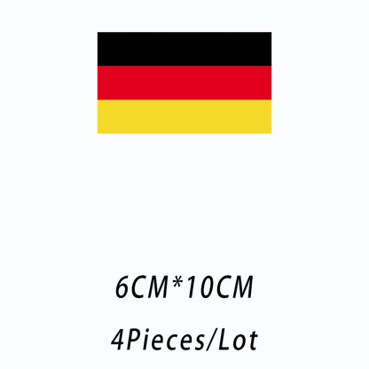 4PCS/Lot Flag For World Countries Heat Adhesive Thermal Transfers Iron On Patches For Ironing Clothing Fusible T Shirt Stickers