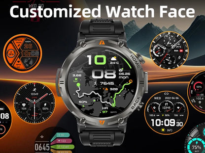 EIGIIS KE3Pro Original Smart Watch for Men with LED Flashlightwith Heart Rate Sleep fitness Monitor with GPS Multiple Sport Mode