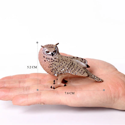Hand Painted Simulation Bird Model Figures Toucan Peacock Owl Flamingo, Early Cognition Toy Cake Decoration For Children