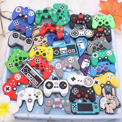 10/20PCS PVC Game Machine Keychain Keyring Cute Gamepad Joystick Key Chain Keychains Bag Car Hanging fit Men Boy Keys