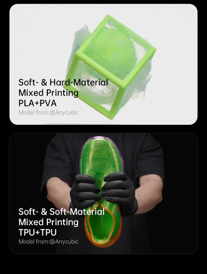 ANYCUBIC Kobra X 3D Printer ACE GEN2 Multi-color Printing 2X Speed & Material Savings 4-Color Built-in Smart Remote Control