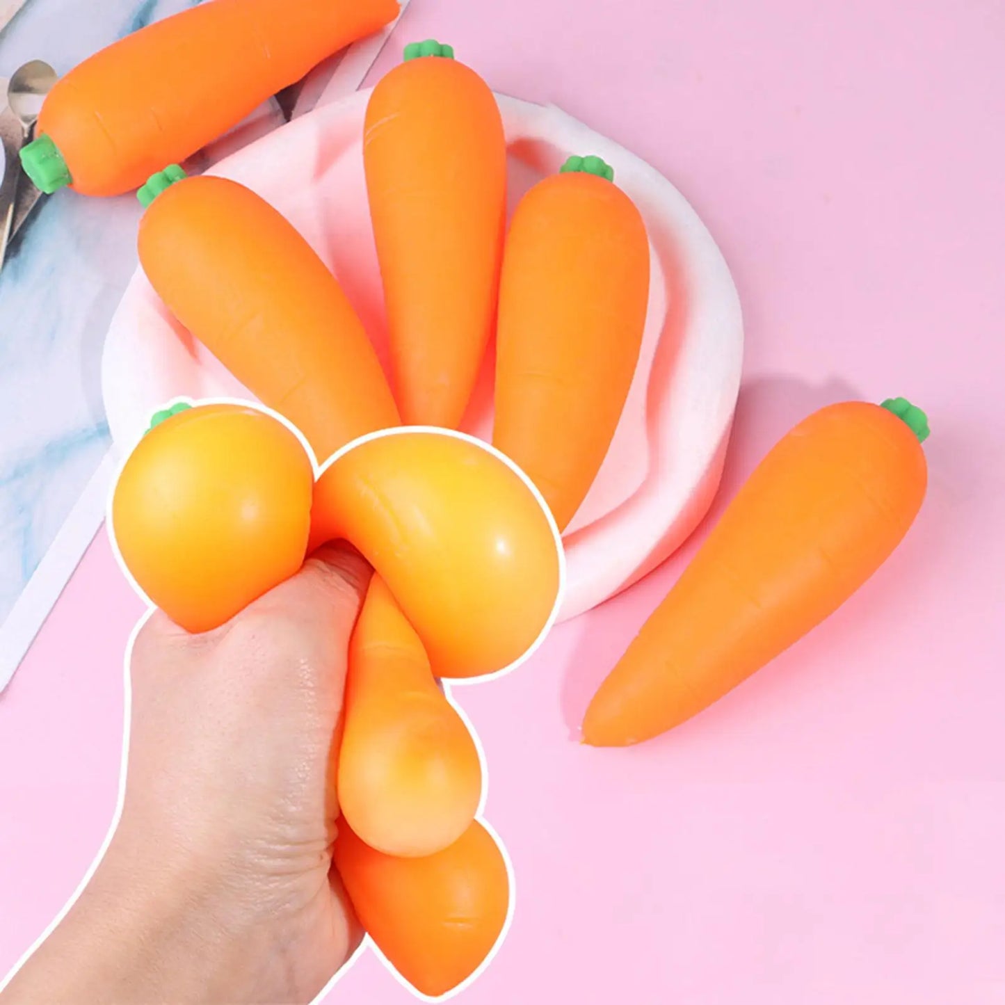 Carrot Vegetable Stress Toy Sensory Toys Squishy Stress Reliefing Pinch Toy Fidget Decompression Sensory Toy for  Adult Gift