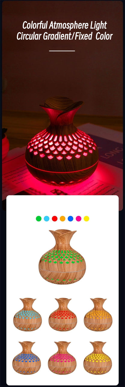Wood Grain Humidifier 300ml USB Aroma Diffuser Atomizer USB Household Humidifier Hydrating Instrument Desktop Humidifier